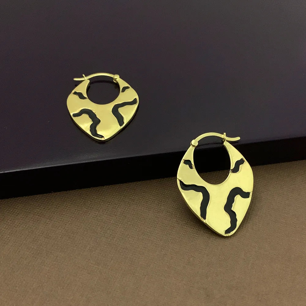 Full of Grace Gold-Plated Silver Baali Earrings in Black