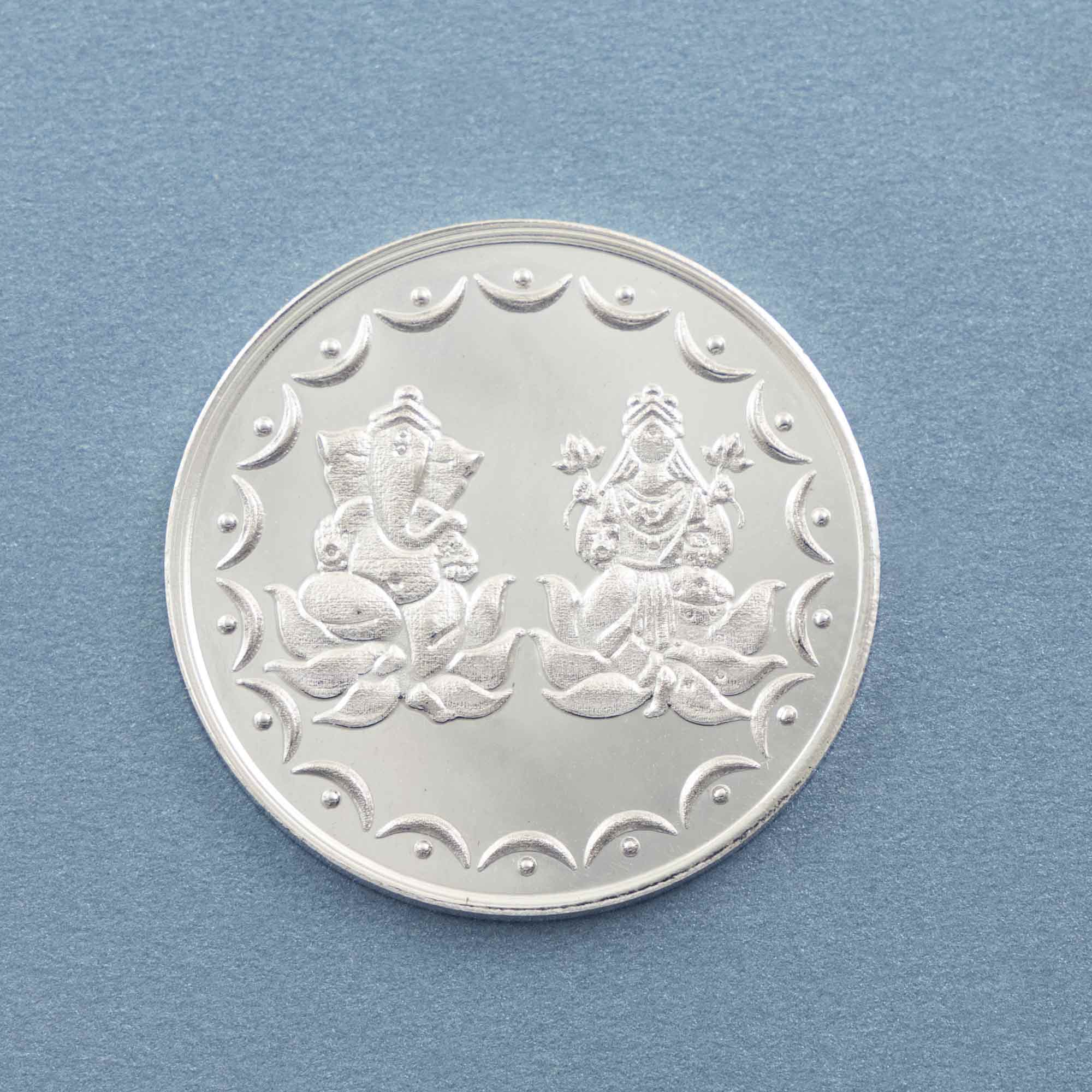 Ganesh Lakshmi शुभ लाभ Shubh Labh Pure 999 Silver Coin-10 Gram