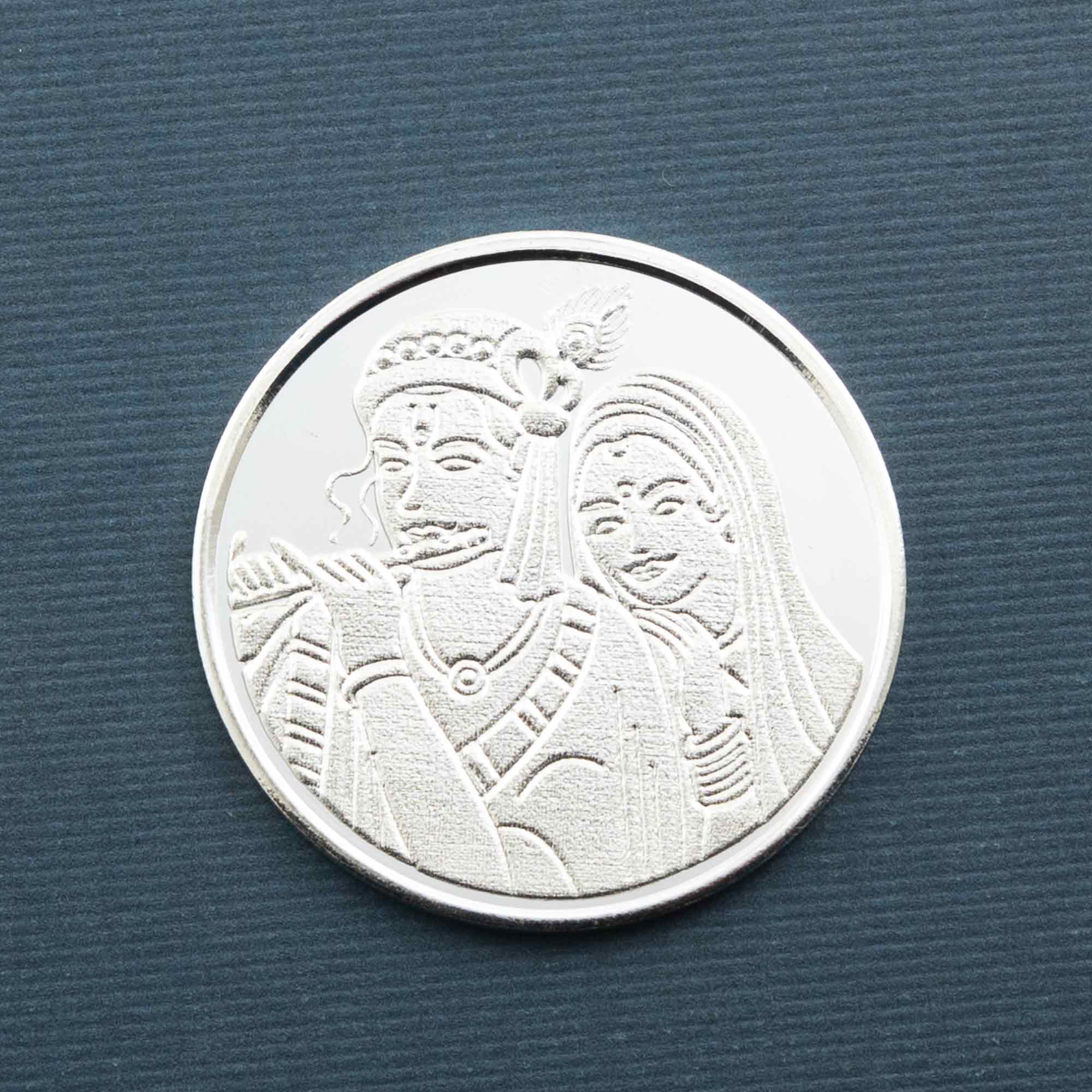 Radha Krishna शुभाशीष Shubhashish Pure 999 Silver Coin-10 Gram