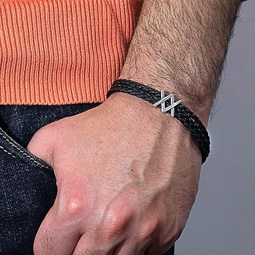 Make it Happen Story Bead with Triple Layer Faux Leather Magnetic Clasp Bracelet