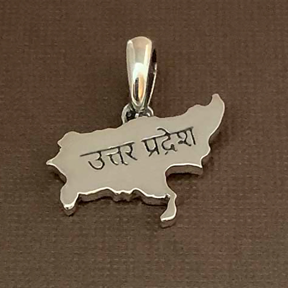 My Uttar Pradesh State Silver Pendant