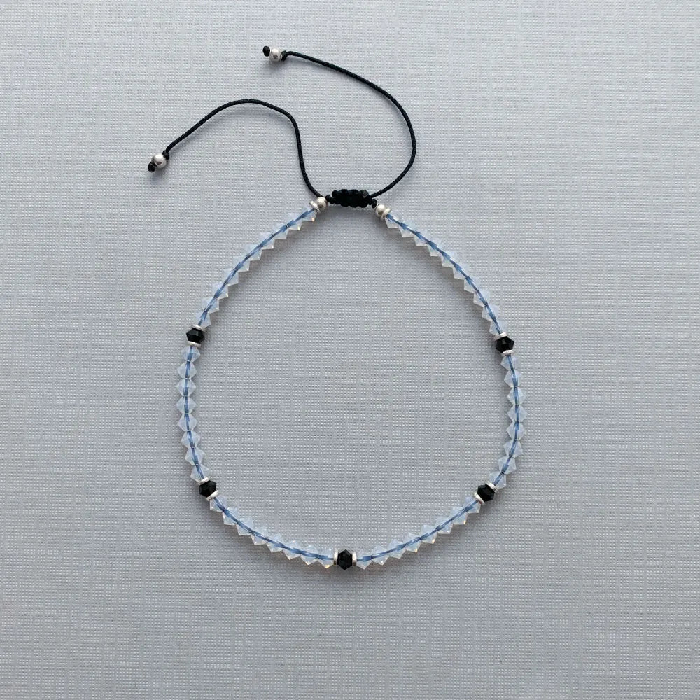 Nazariya Adjustable Anklet in Opal Swarovski Crystals