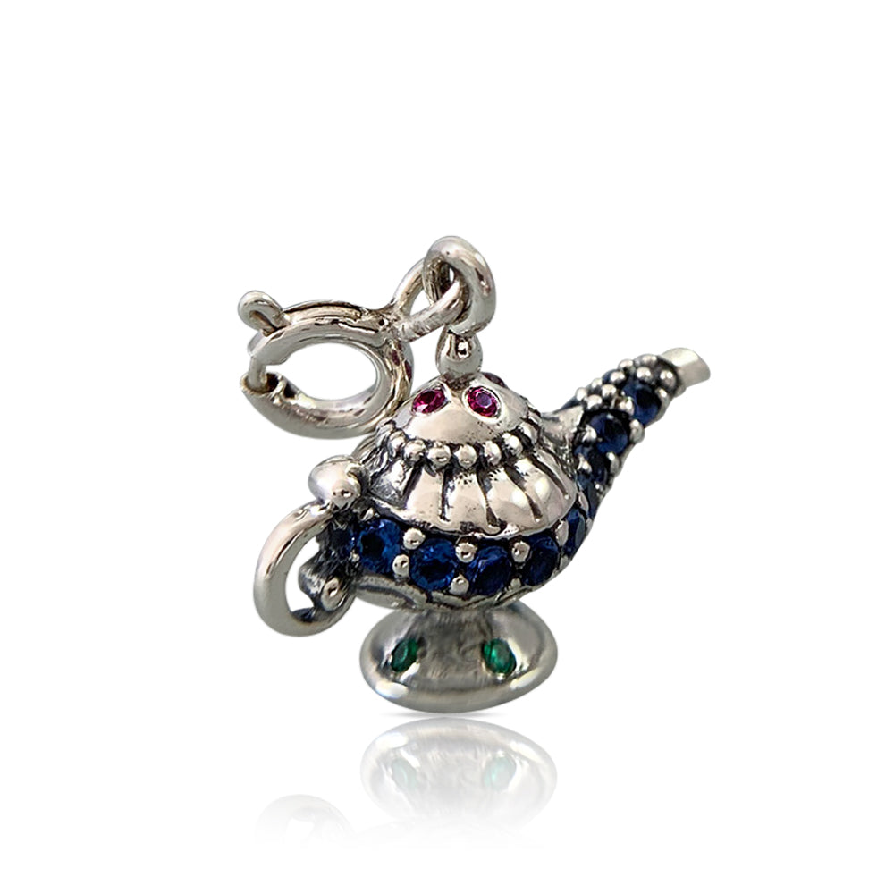 Royal Genie Lamp Silver Charm
