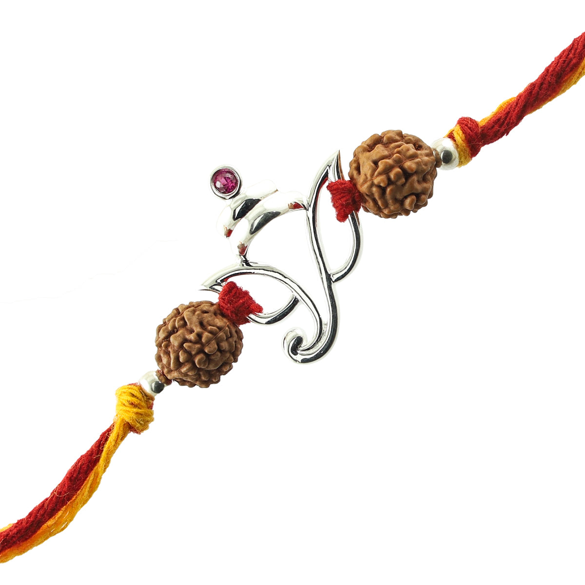 Ganesha Silver Pendant Moli Rakhi Bracelet