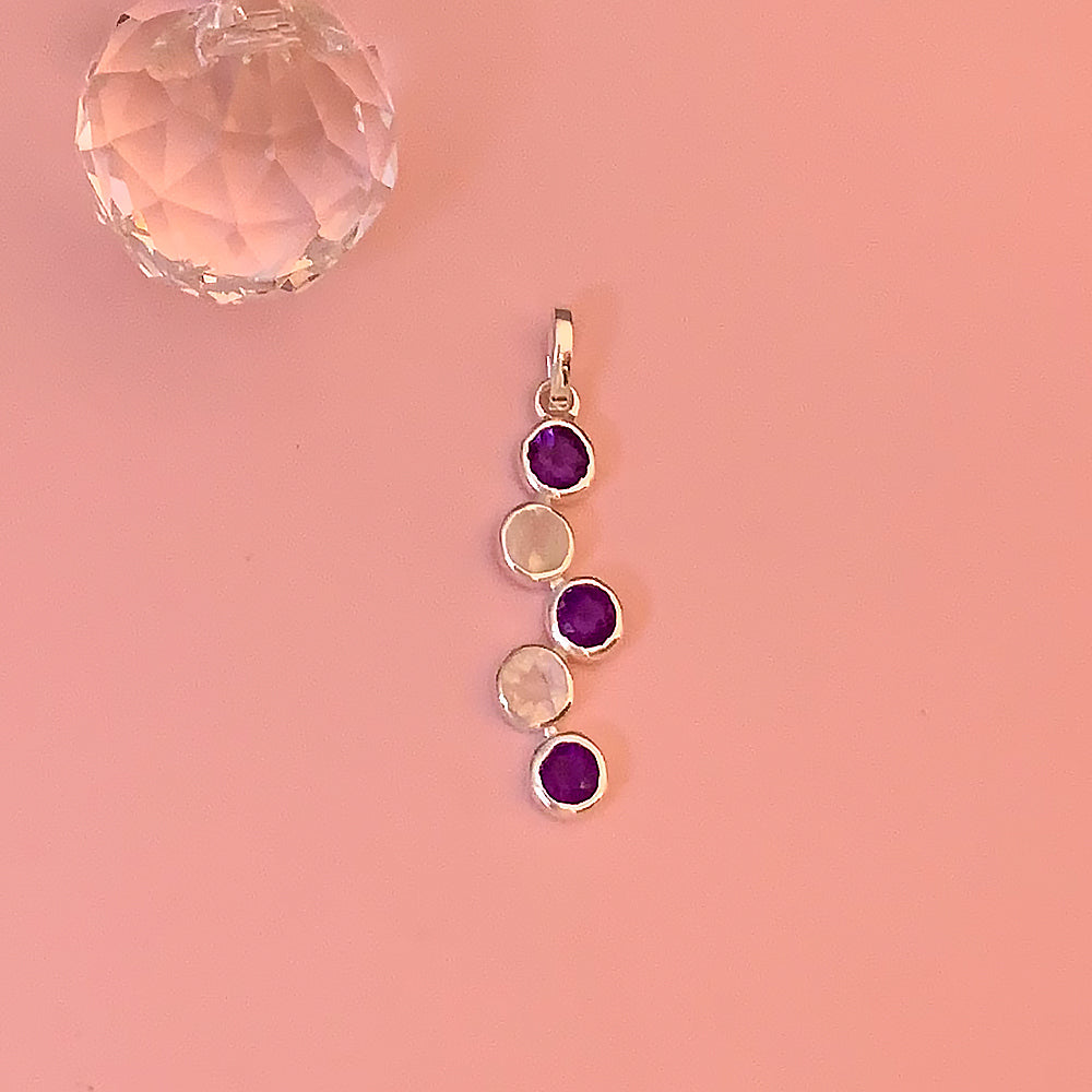 Sandhya Silver Gemstone Flow Pendant by FOURSEVEN