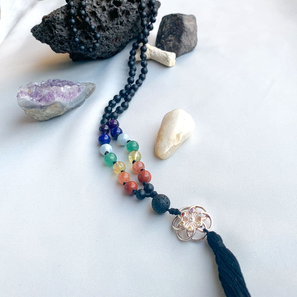 Seven Chakras Seed of Life 108 Bead Japa Mala
