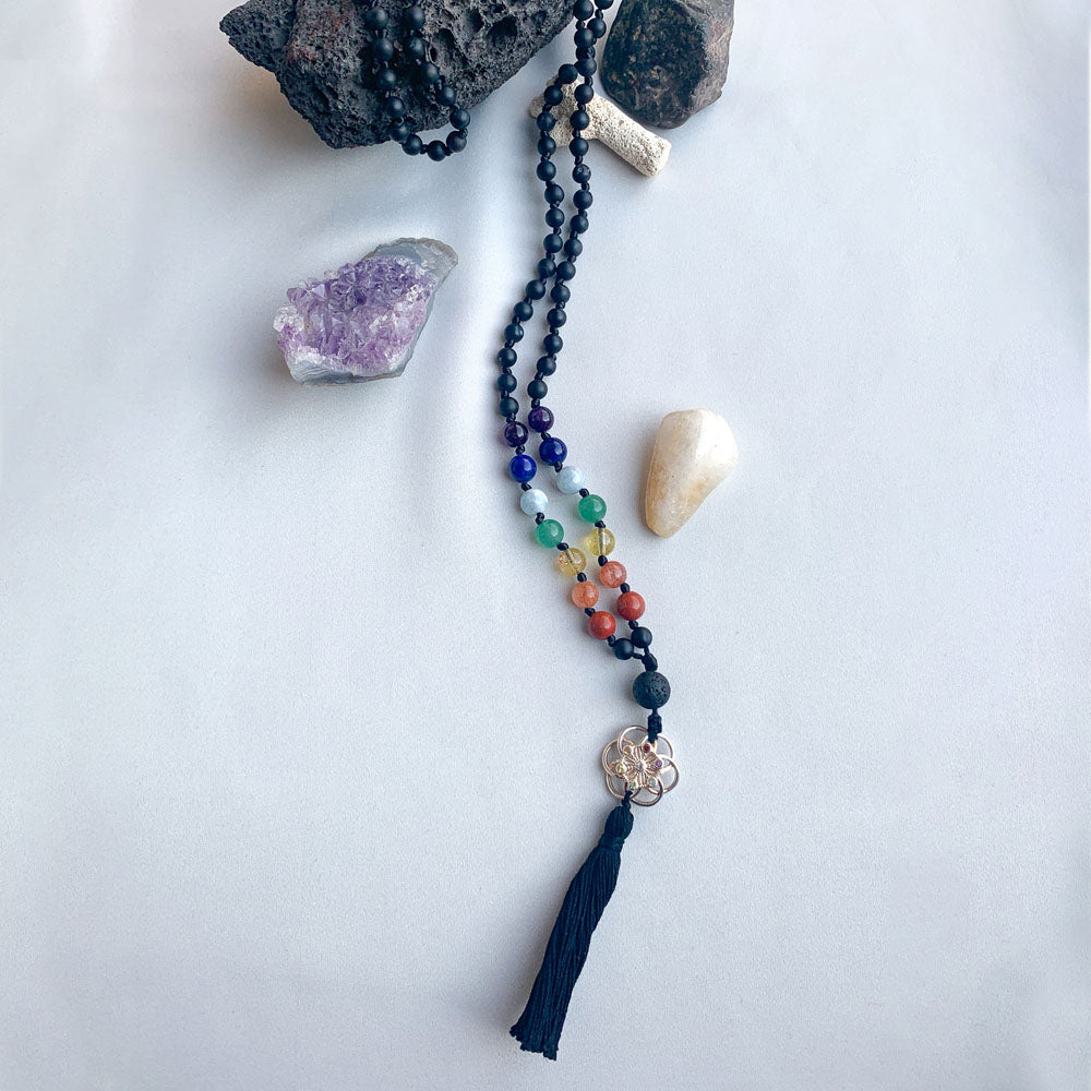 Seven Chakras Seed of Life 108 Bead Japa Mala