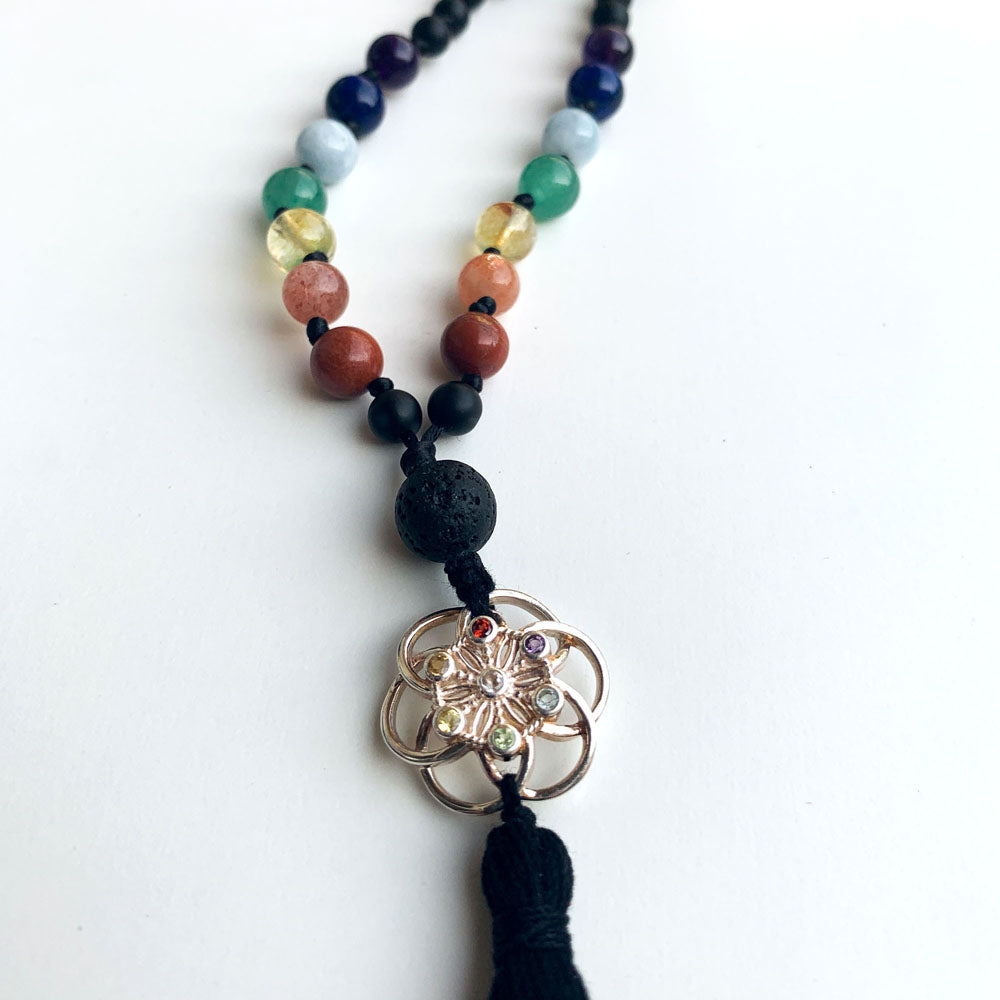 Seven Chakras Seed of Life 108 Bead Japa Mala