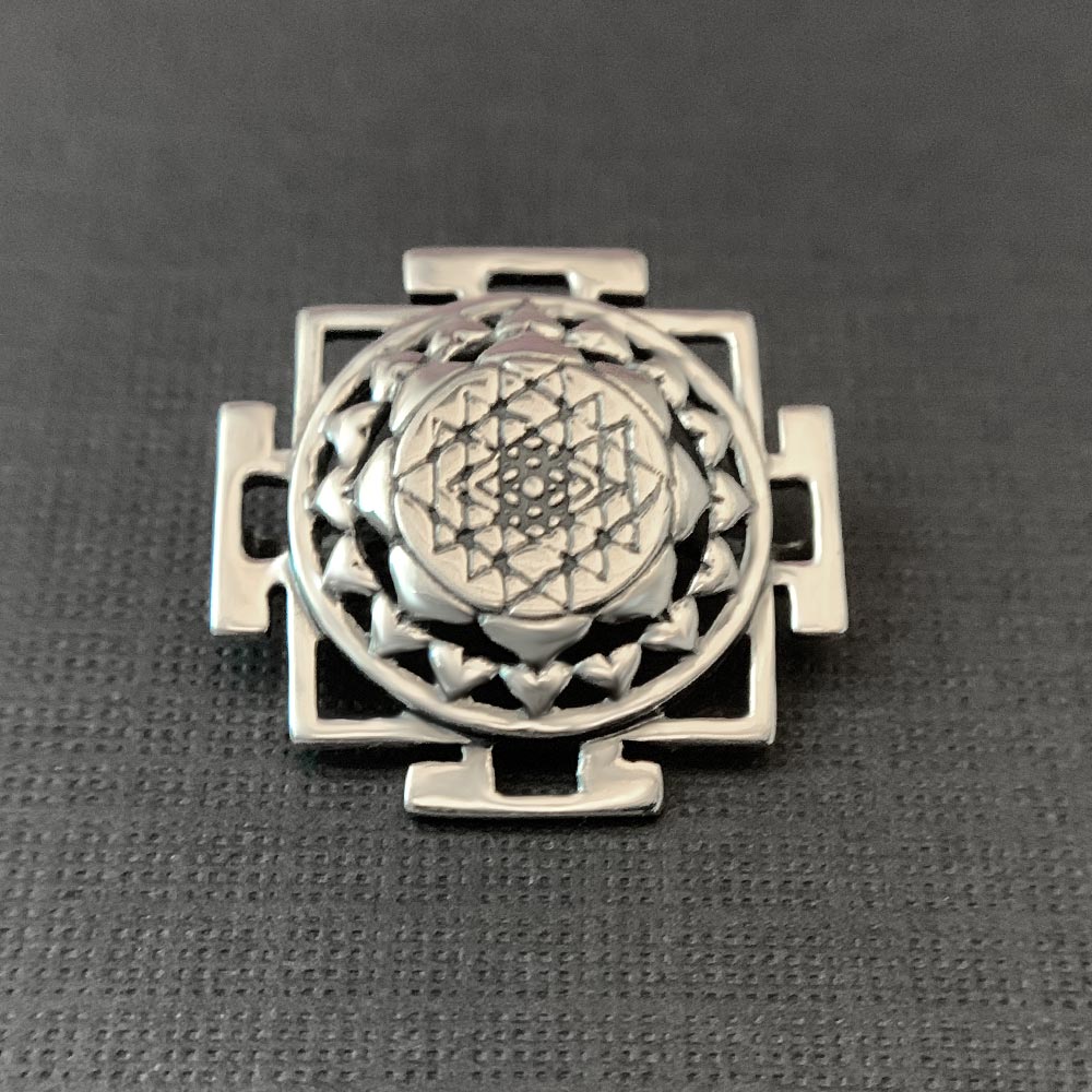 Sterling Silver Shri Yantra Silver Pendant for Men and Women