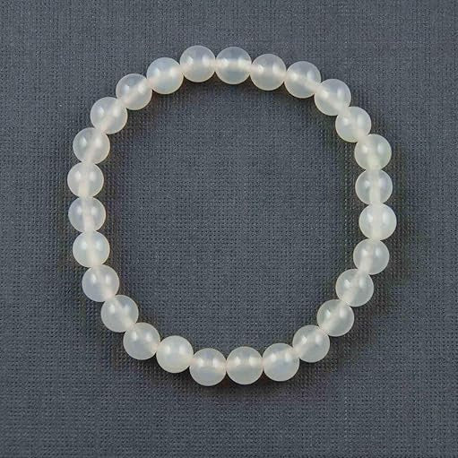 White Onyx Elastic Bead Bracelet