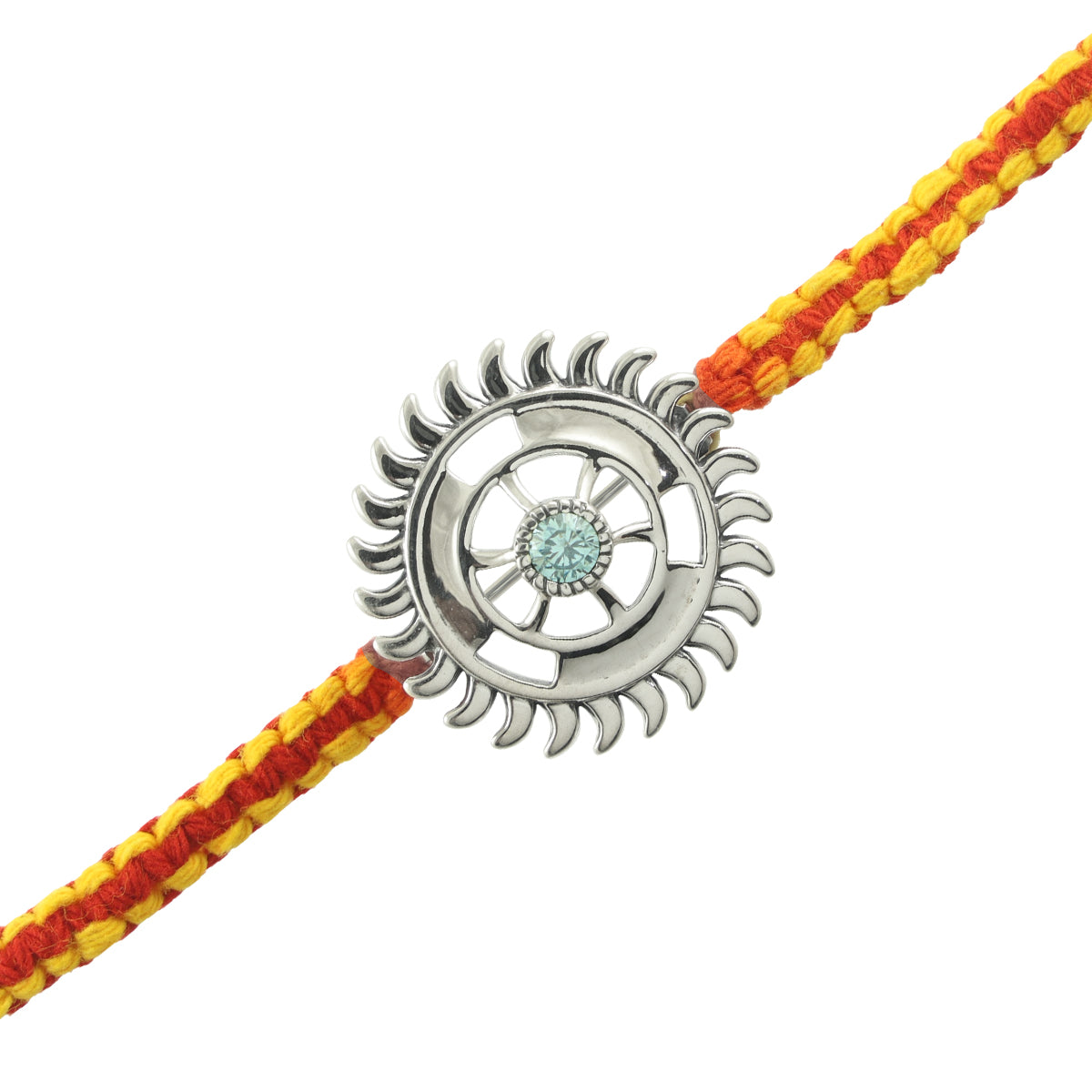 Sudarshan Chakra Silver Brooch Moli Rakhi Bracelet