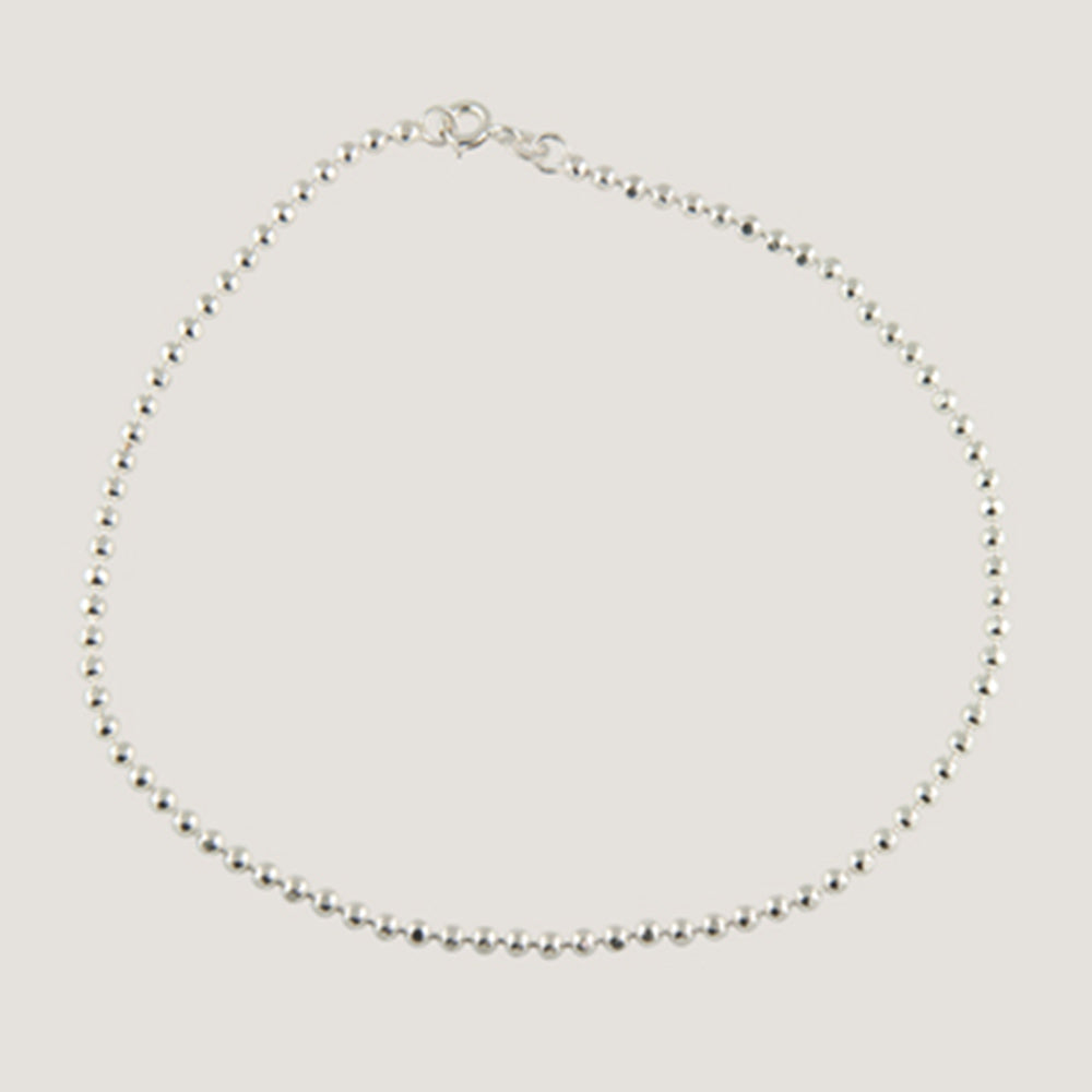 Shimmering Beads Statement Silver Anklet