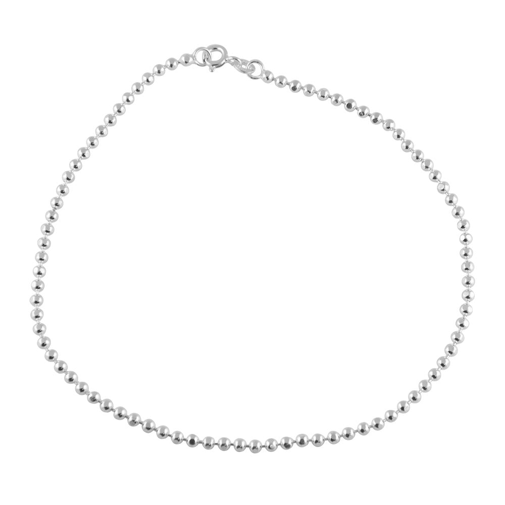 Shimmering Beads Statement Silver Anklet