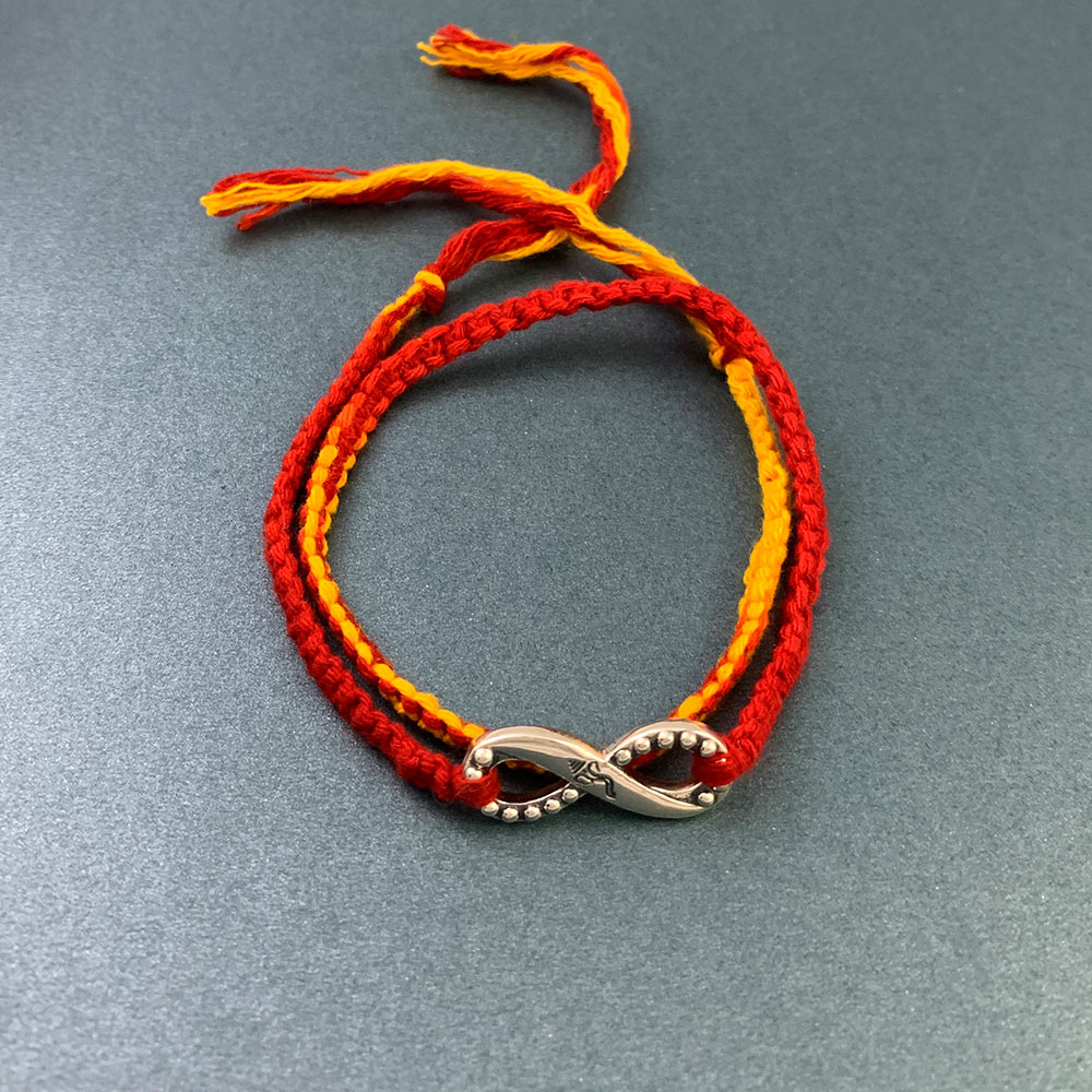 Aayushmaan Bhava Silver Pendant Moli Rakhi Bracelet