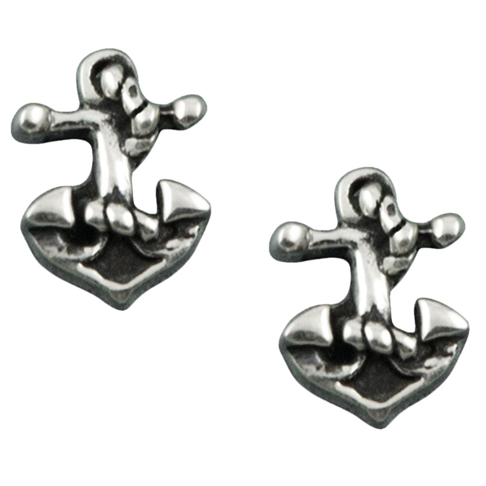 Anchors Away Ear Stud Silver Earrings