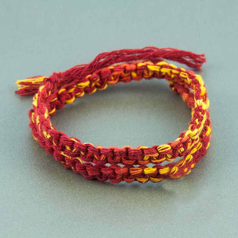Blue Lotus Silver Charm Moli Rakhi Bracelet