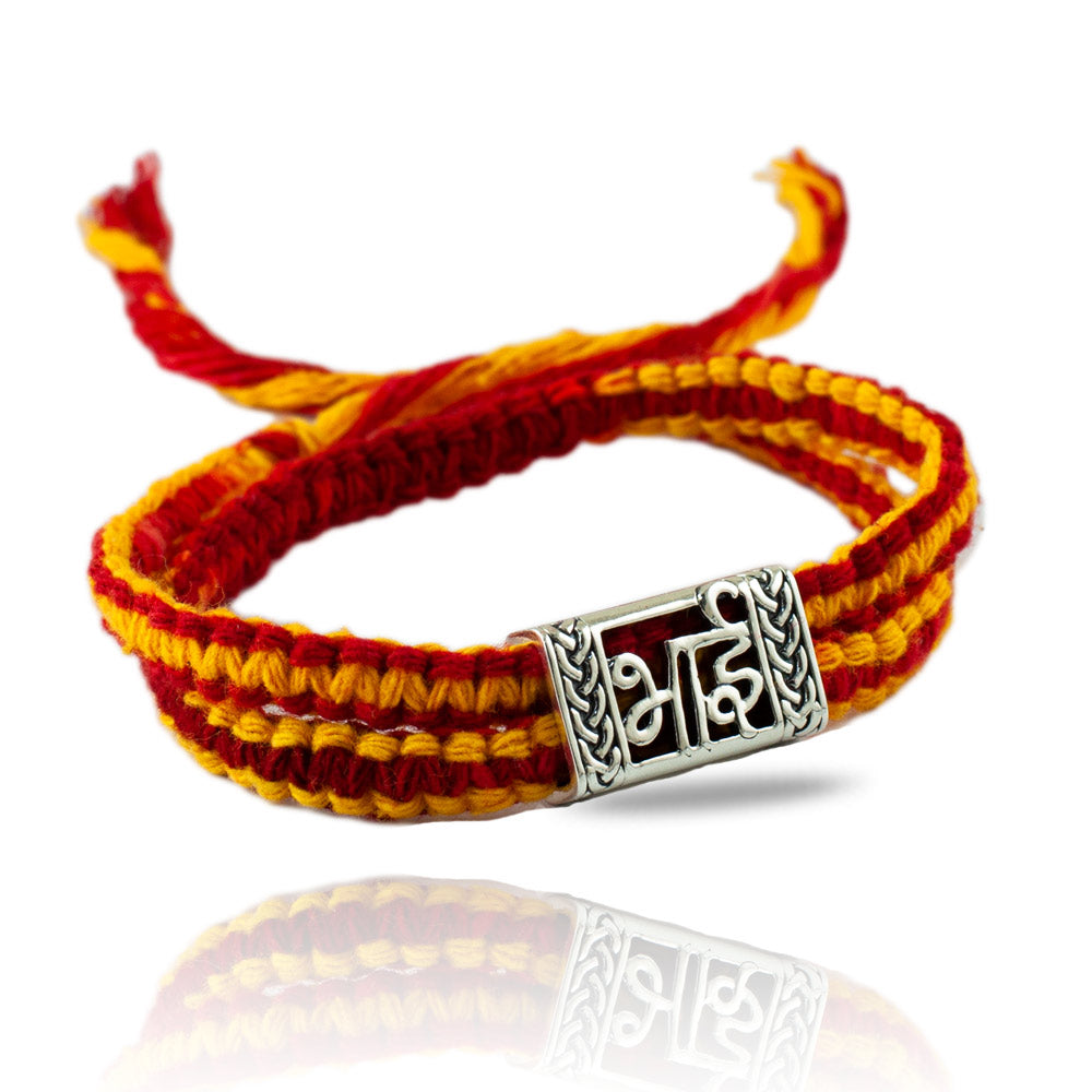 Mere Bhai Silver Story Box Bead Moli Rakhi Bracelet