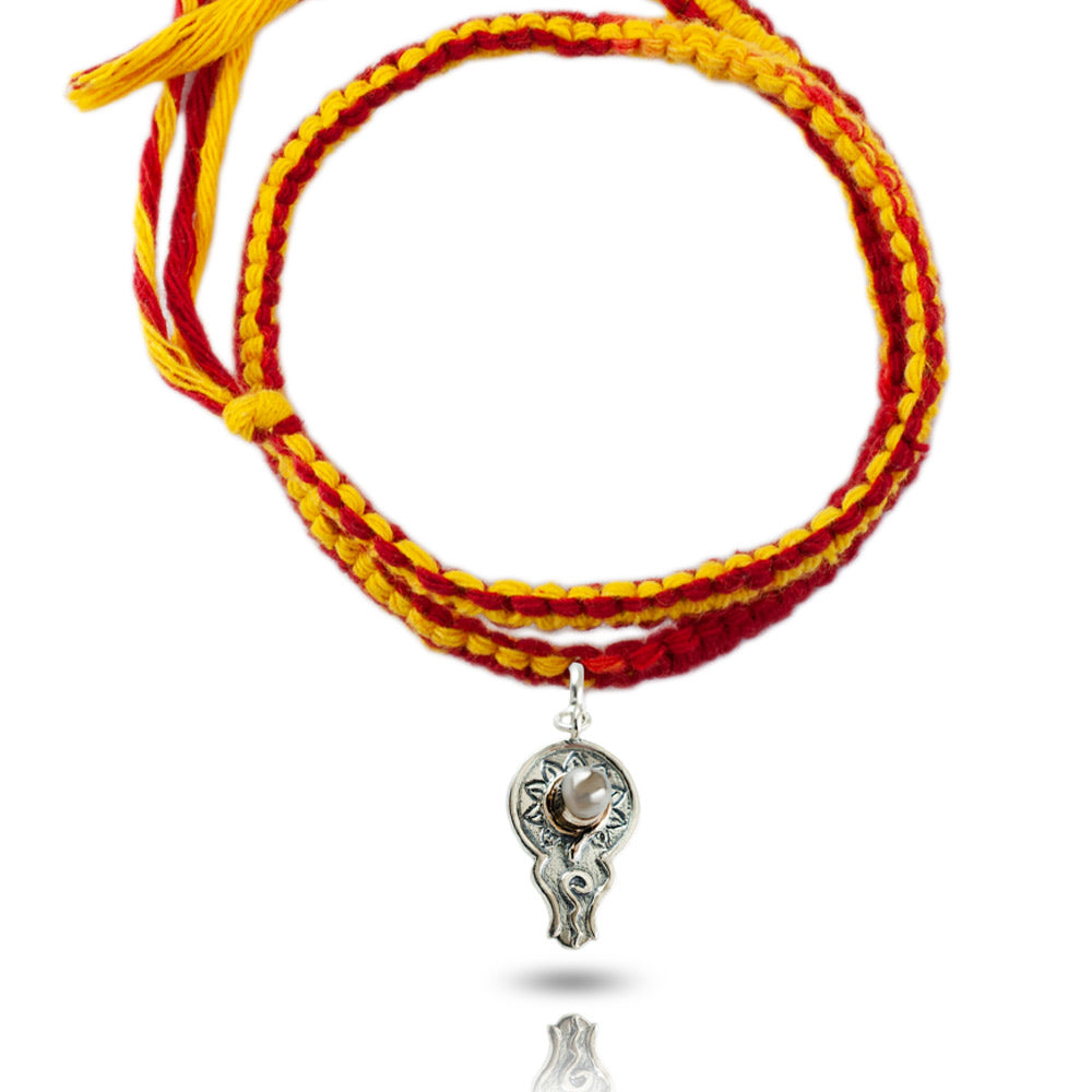 Bholenath Shivling Silver Charm Moli Rakhi Bracelet