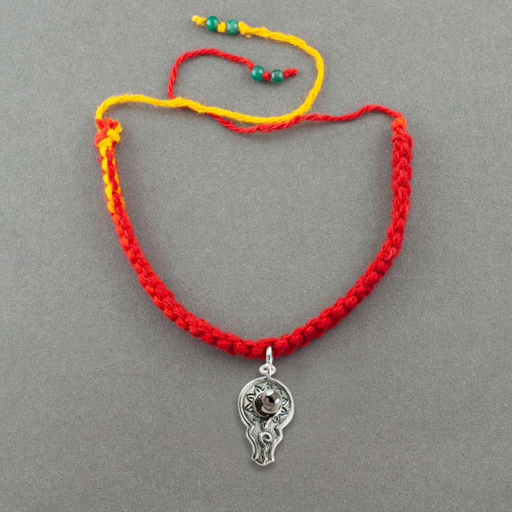 Bholenath Shivling Silver Charm Lumba Moli Rakhi Bracelet