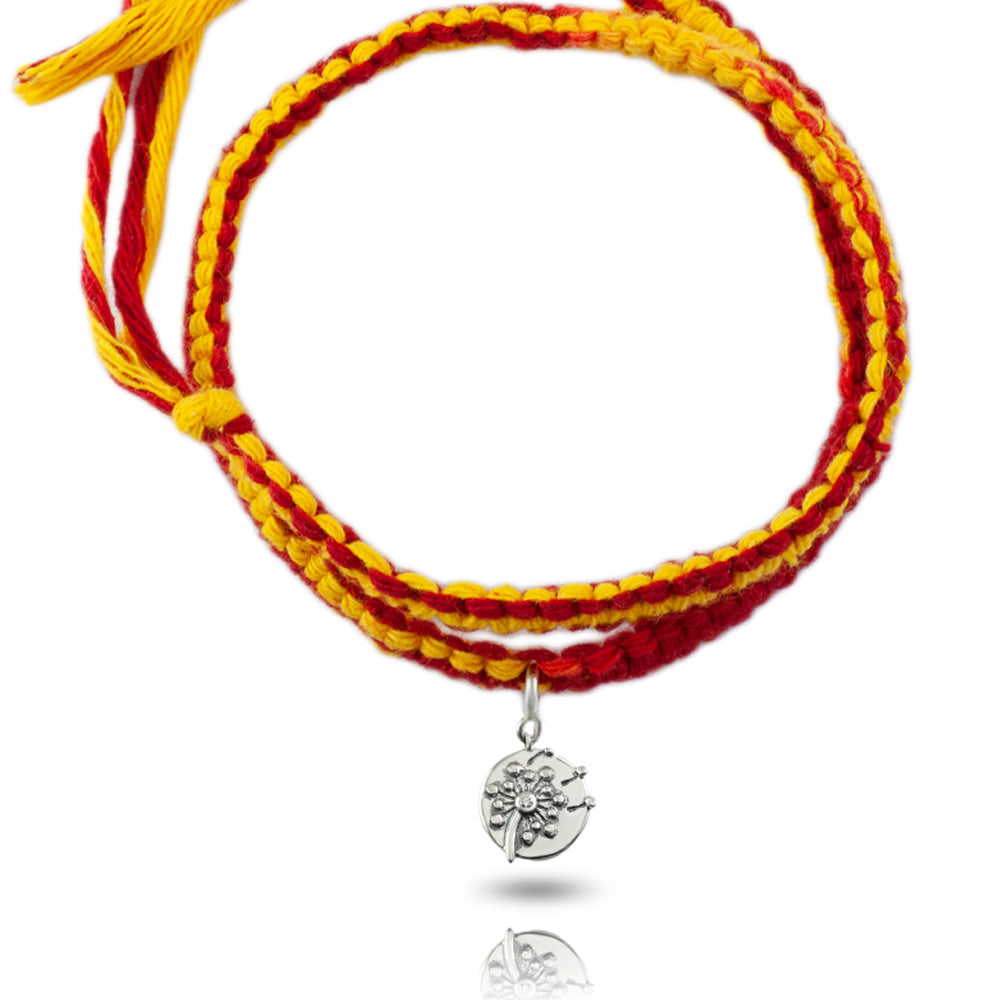 Wish Come True Dandelion Silver Charm Moli Rakhi Bracelet