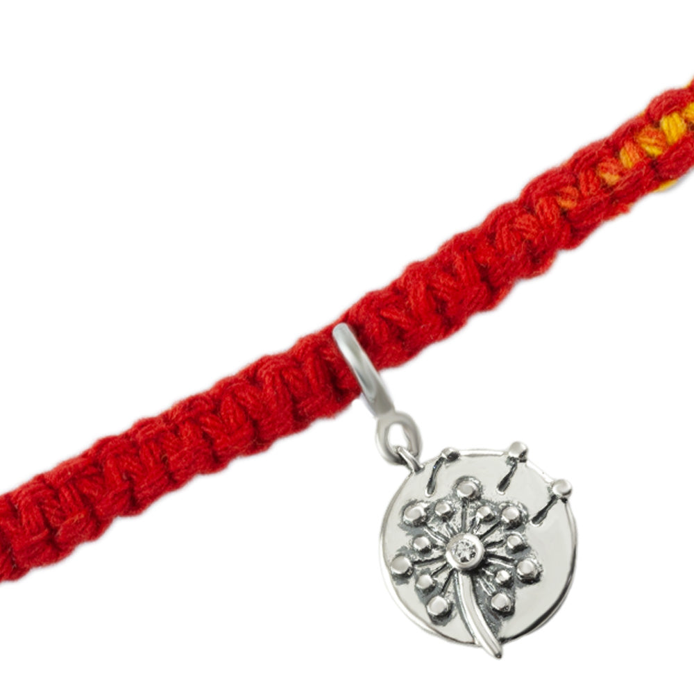 Wish Come True Dandelion Silver Charm Moli Rakhi Bracelet