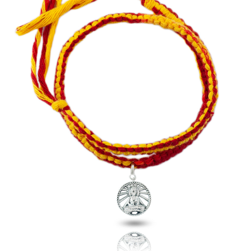 Rays of Buddha Silver Charm Moli Rakhi Bracelet