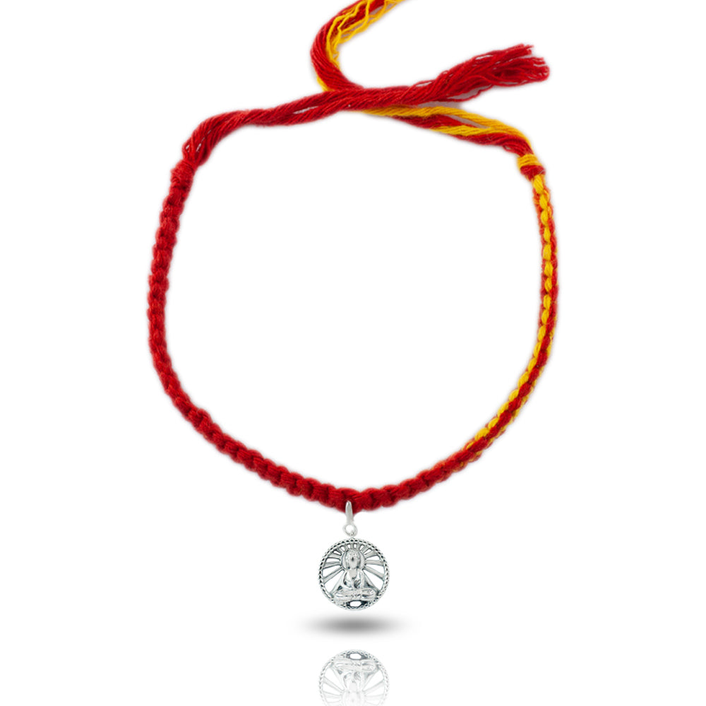 Rays of Buddha Silver Charm Moli Rakhi Bracelet