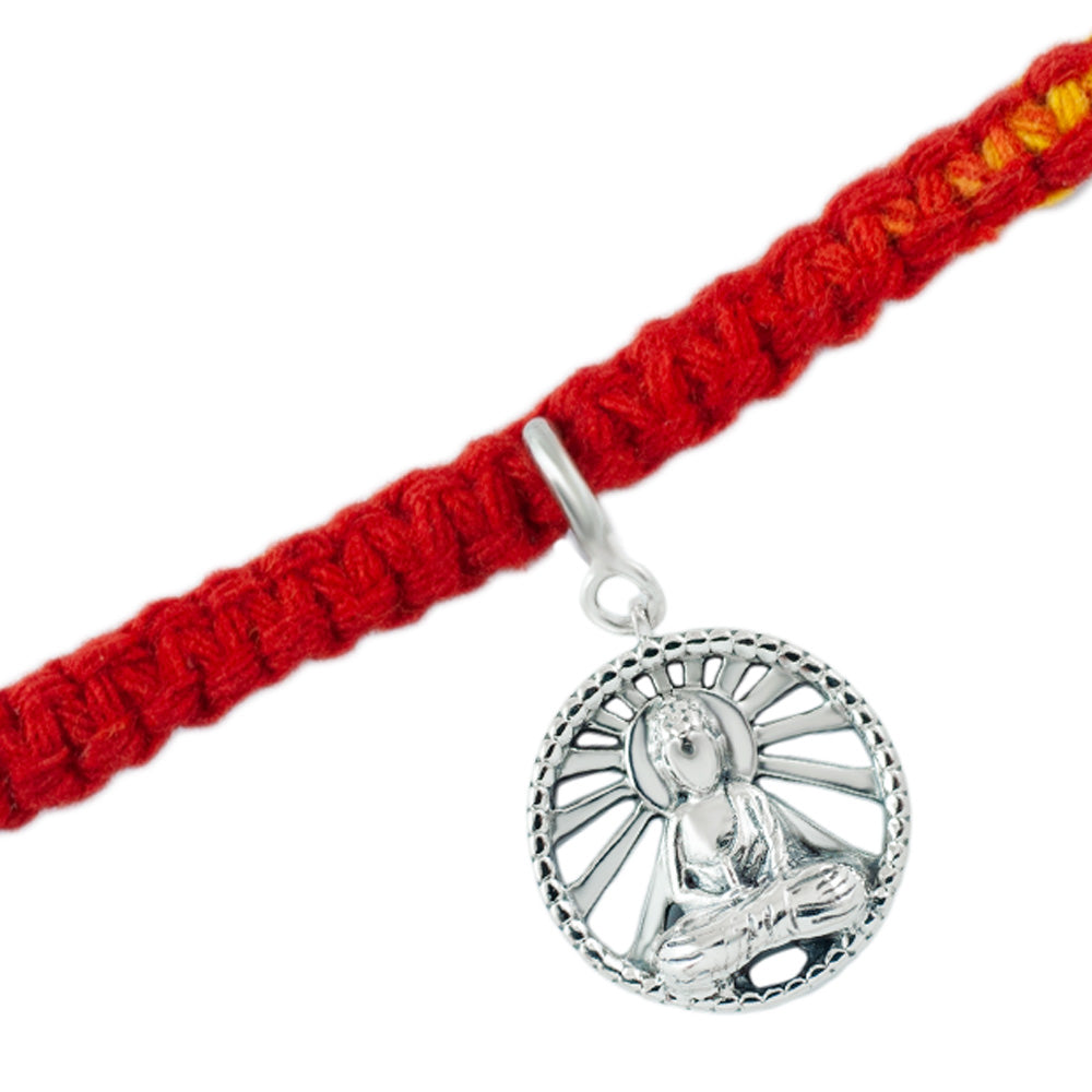 Rays of Buddha Silver Charm Moli Rakhi Bracelet