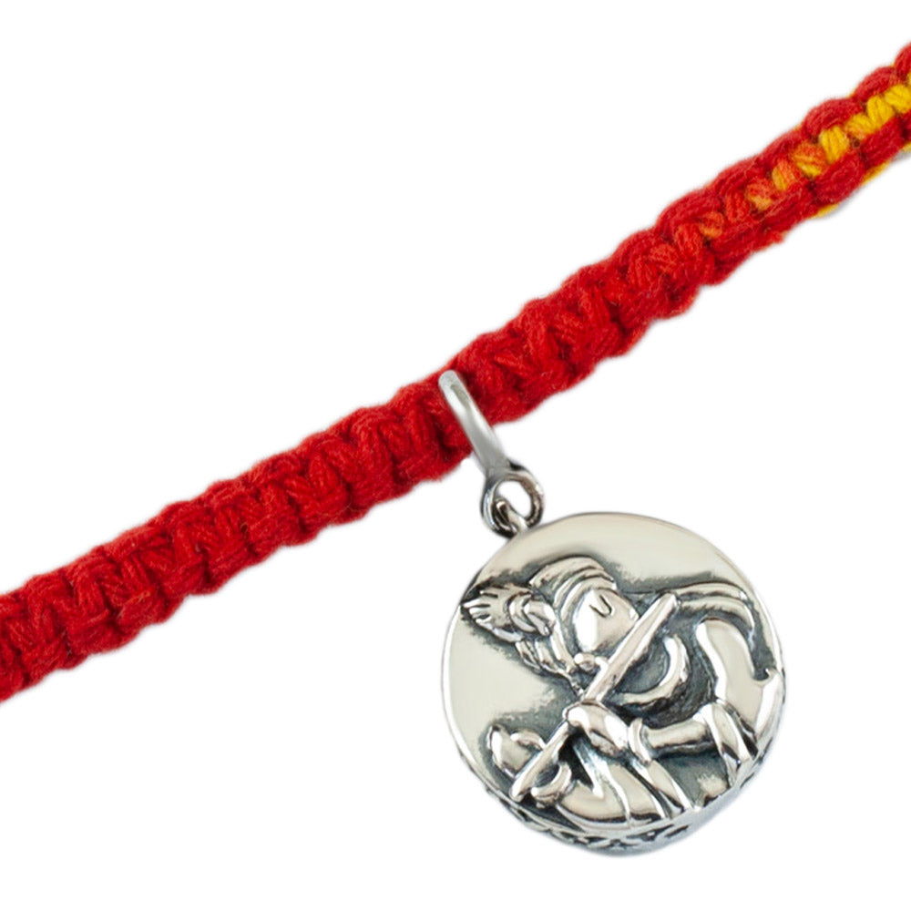 Radha Krishna Aashirwaad Silver Charm Lumba Moli Rakhi Bracelet