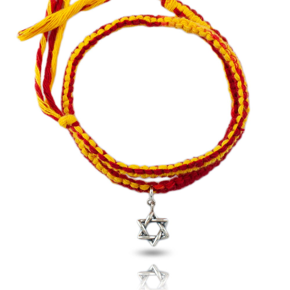 Star of David Silver Charm Moli Rakhi Bracelet