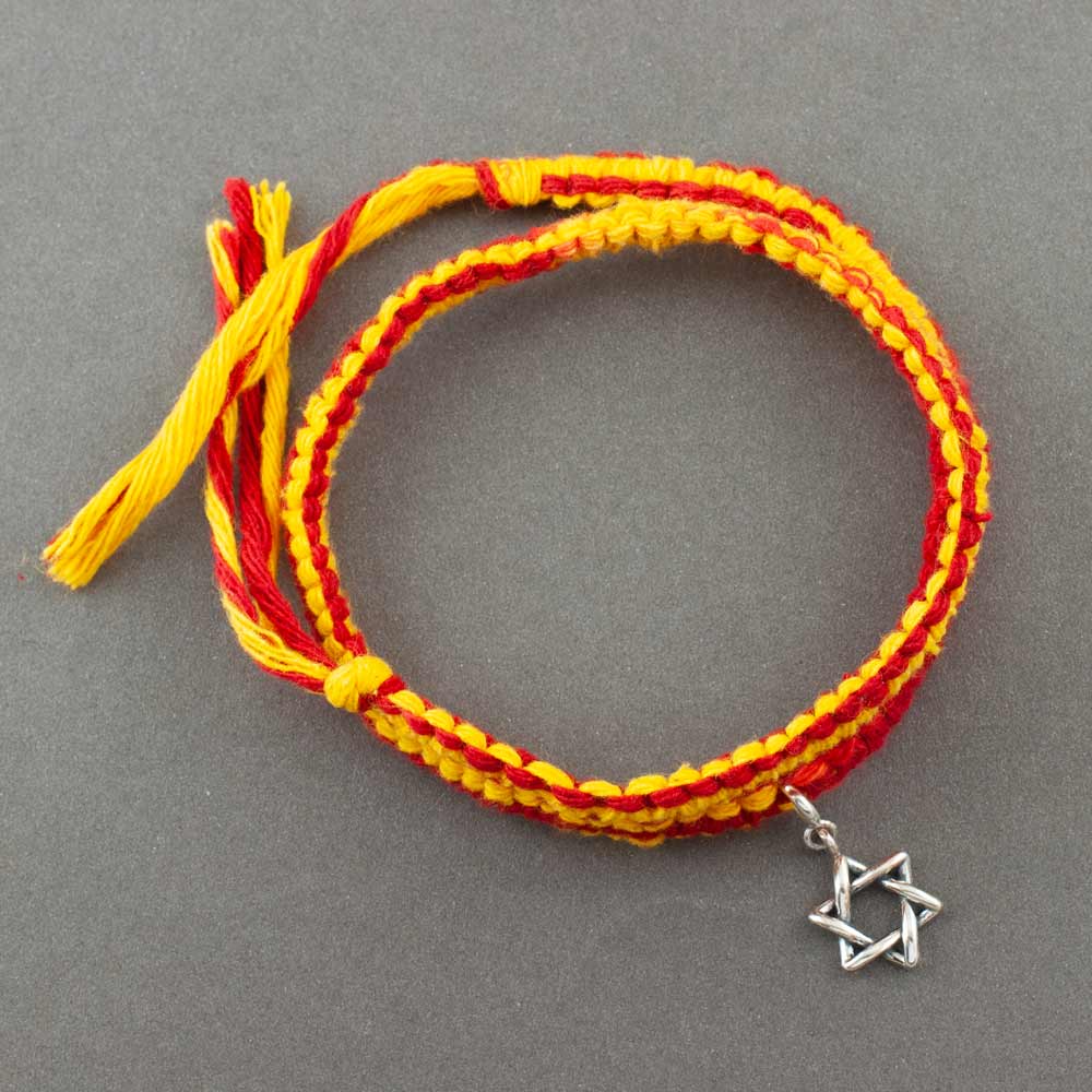 Star of David Silver Charm Moli Rakhi Bracelet