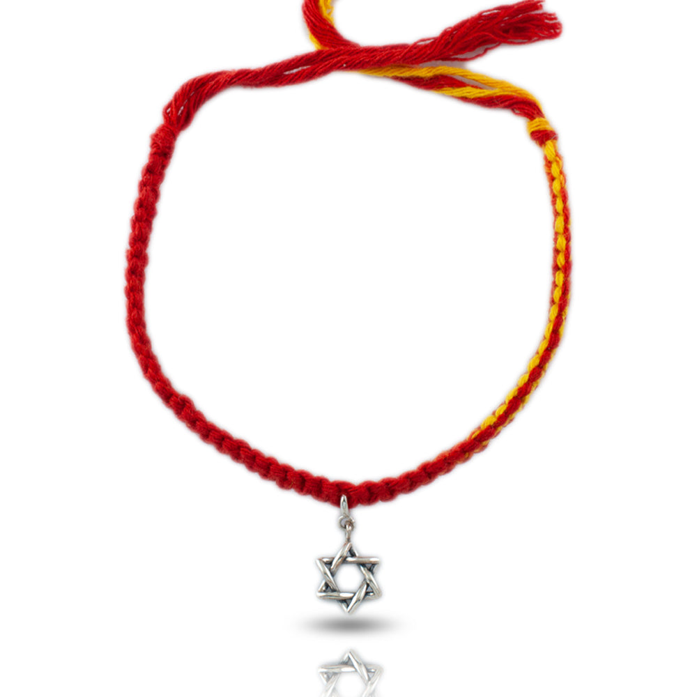 Star of David Silver Charm Moli Rakhi Bracelet