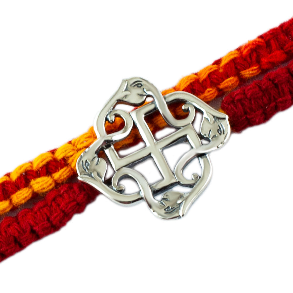 Svasti Ganesha Silver Pendant Moli Rakhi Bracelet