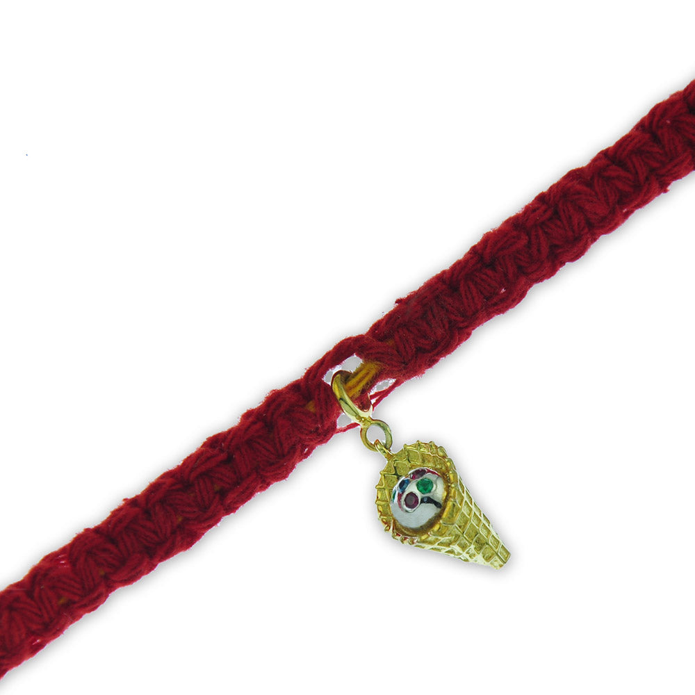 Sprinkles on Top Ice Cream Silver Charm Adjustable Moli Rakhi Bracelet