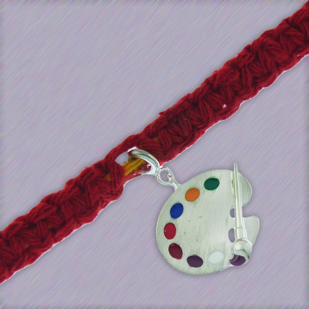 Paint the Town Silver Charm Adjustable Adjustable Moli Rakhi Bracelet