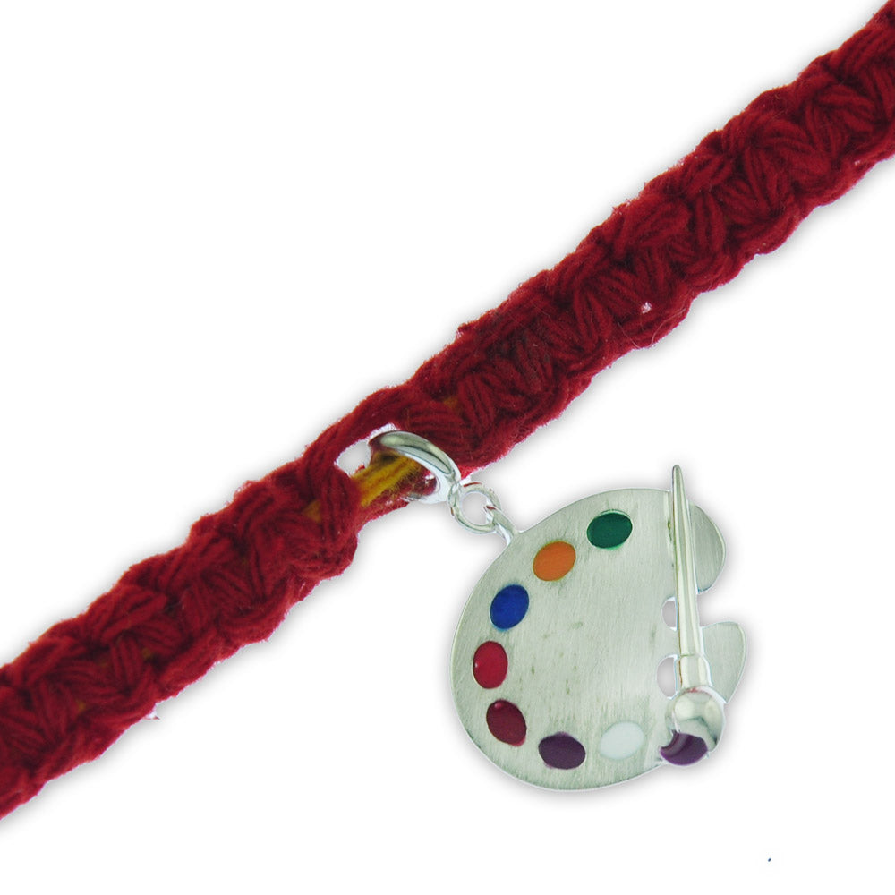 Paint the Town Silver Charm Adjustable Adjustable Moli Rakhi Bracelet