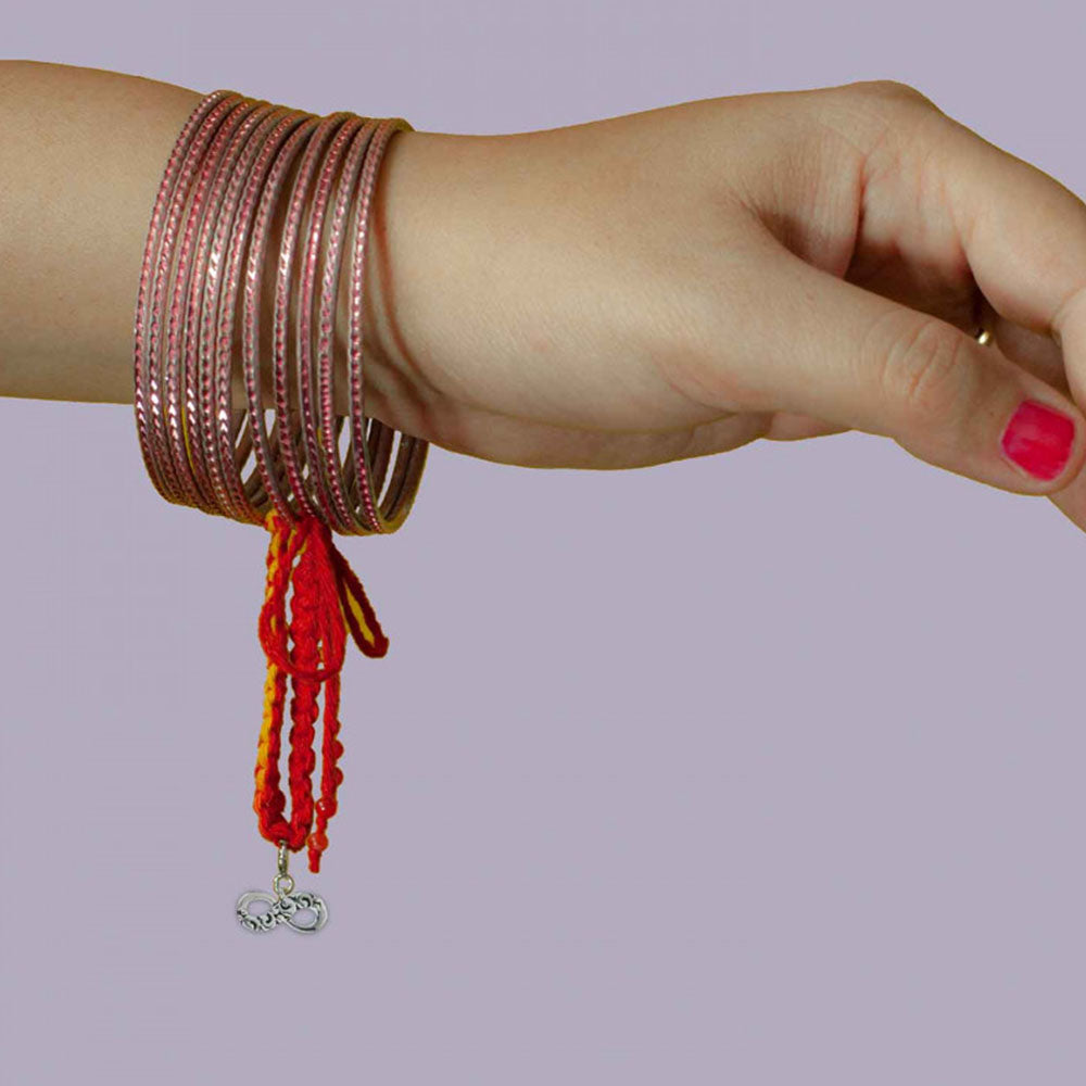 Infinity Silver Charm Lumba Rakhi Bracelet