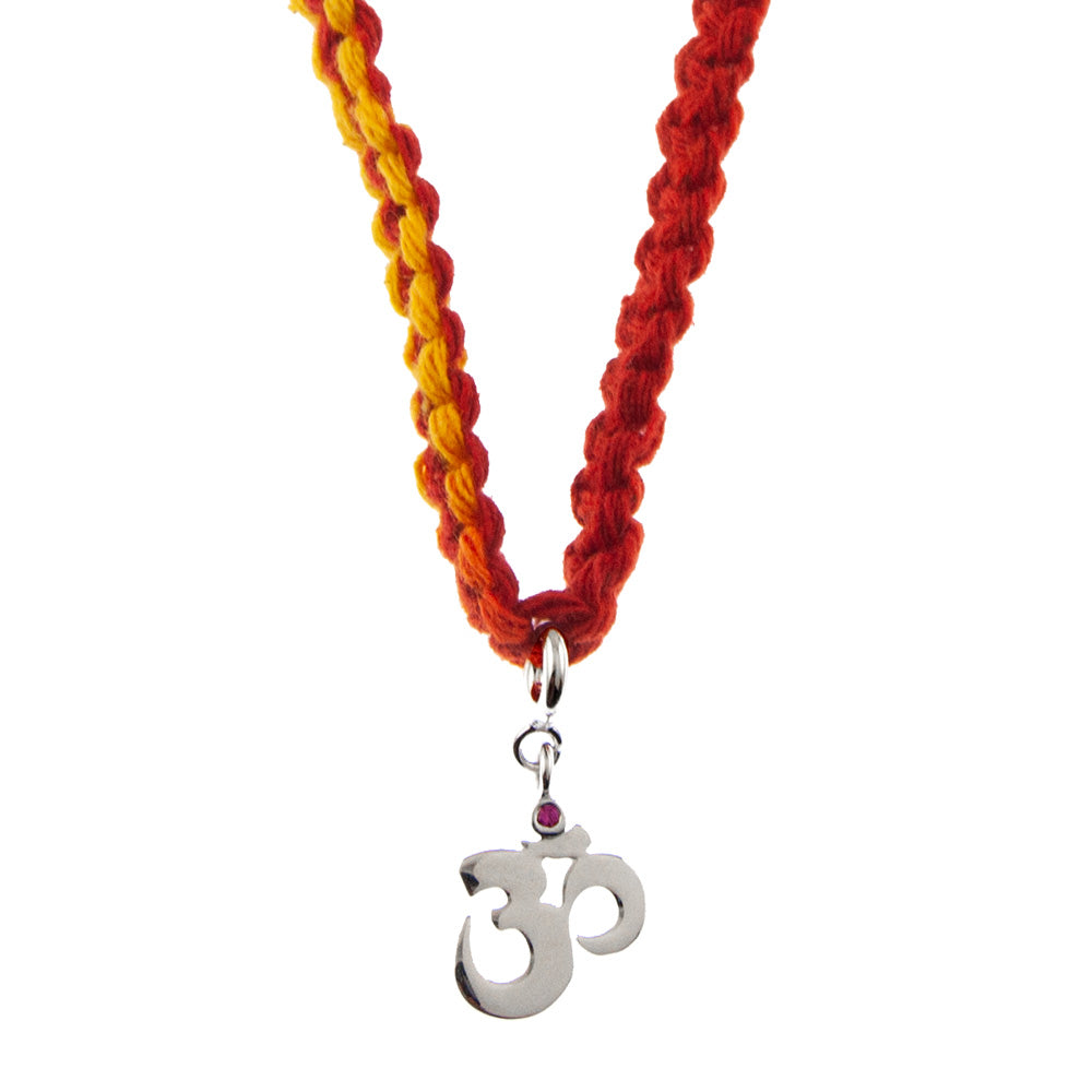 Om Silver Charm Lumba Rakhi Bracelet