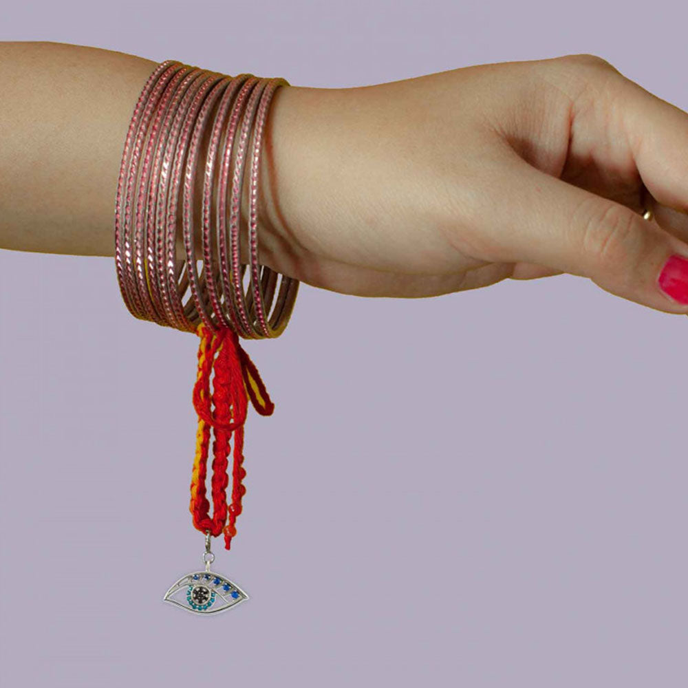 See No Evil Silver Charm Lumba Rakhi Bracelet