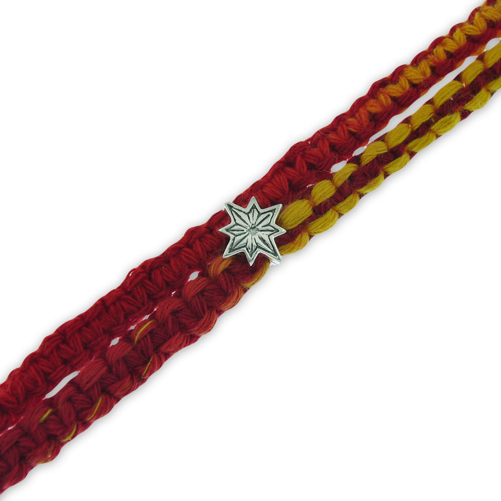 Super Star Silver Story Bead Moli Rakhi Bracelet