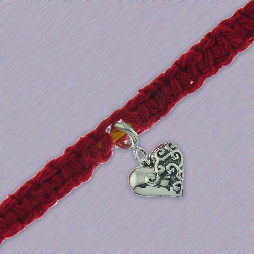 Dil Se Heart Silver Charm Moli Bracelet