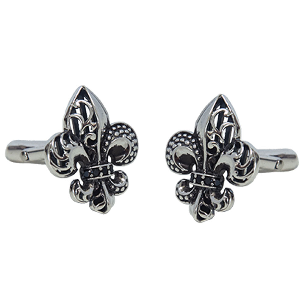 Fleur De Lis Silver Cufflinks