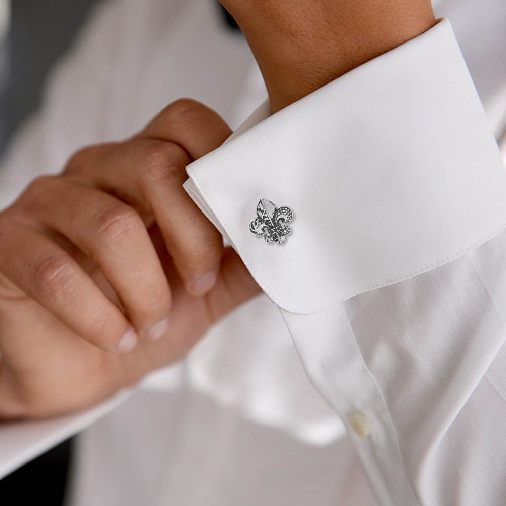 Fleur De Lis Silver Cufflinks