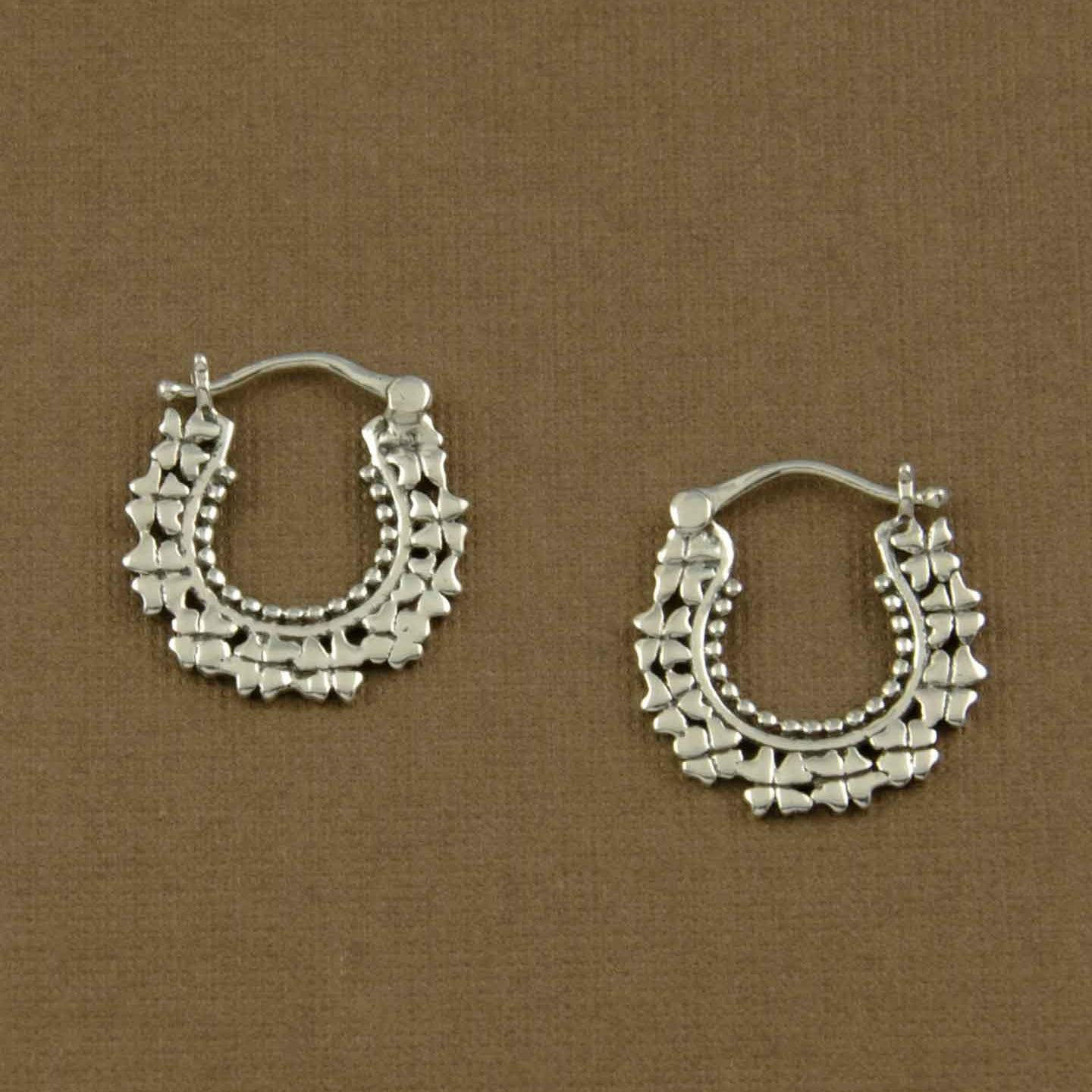 Clover Cluster Silver Baali Earrings