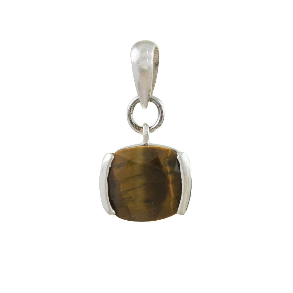 Conquer Spirit Stone Silver Pendant with Tiger's Eye