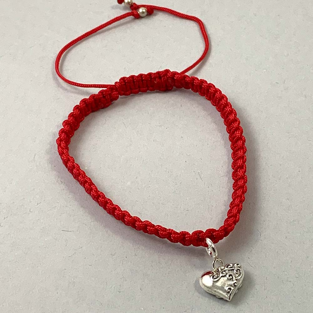 Dil Se Heart Silver Charm with Simply Charming Friendship Charmholder Bracelet