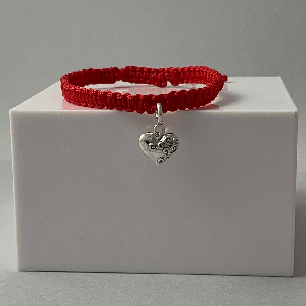 Dil Se Heart Silver Charm with Simply Charming Friendship Charmholder Bracelet