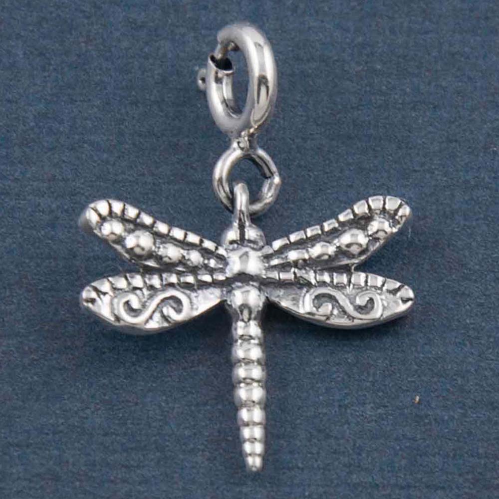 Dragonfly Silver Charm