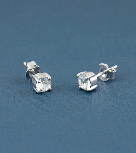 Swarovski Faceted Silver Stud Earrings