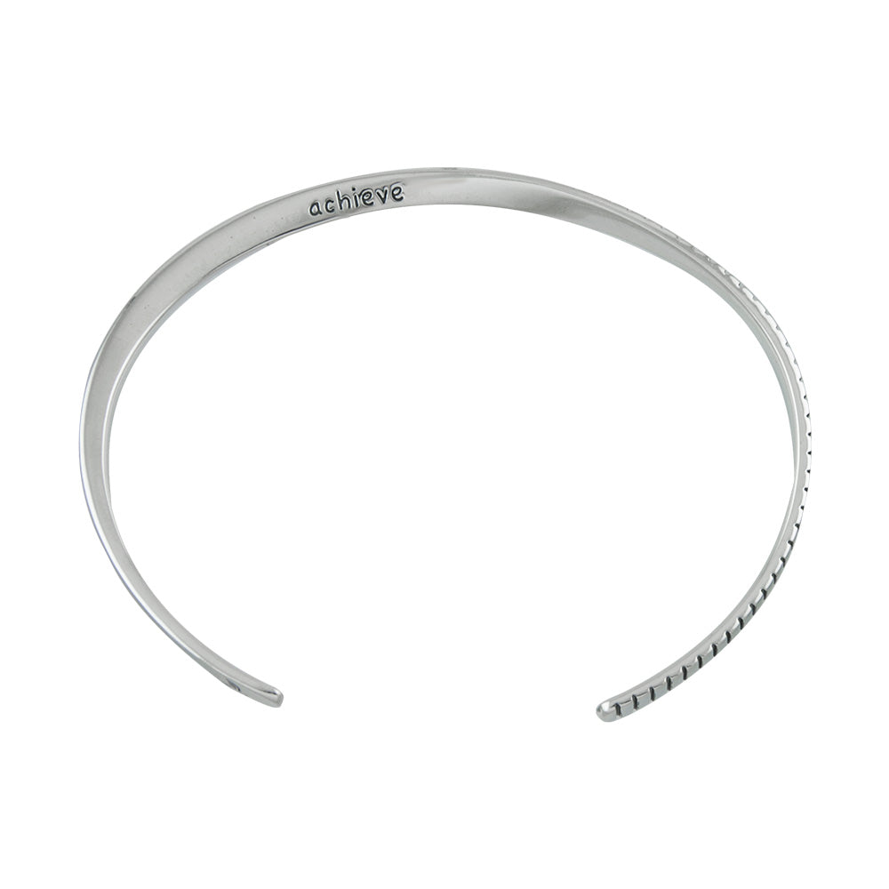 Achieve Silver Message Cuff Bangle